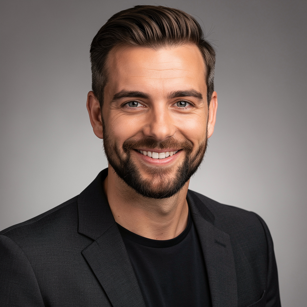 Portrait of a bearded man in his thirties